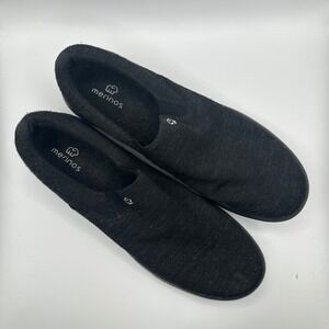 Merinos Black wool‎ Knit Slip On Comfort Loafer Shoes Women's Size 10